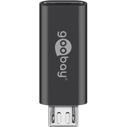Goobay micro USB (apa) - USB-C (anya) OTG adapter, szürke