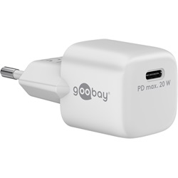 Goobay nano hálózati gyorstöltő 20W USB-C, fehér