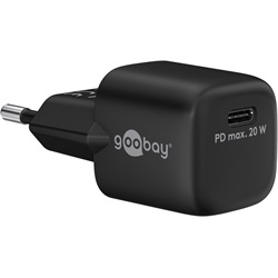 Goobay nano hálózati gyorstöltő 20W USB-C, fekete