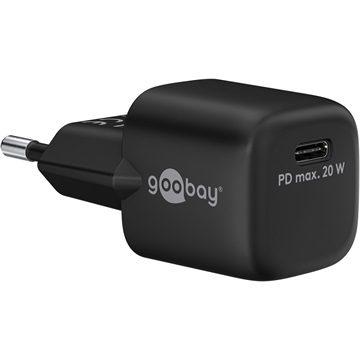 Goobay nano hálózati gyorstöltő 20W USB-C, fekete