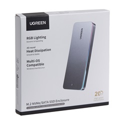 Ház Ugreen CM777 SSD, NVMe/SATA, 20 Gbps, USB-C