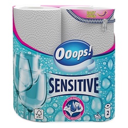 Háztartási kéztörlő tekercses OOOPS! Sensitive 2 rétegű 2 tekercses