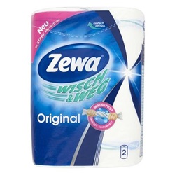 Háztartási kéztörlő tekercses 2 rétegű 2 tekercses Zewa Wisch&Weg Original
