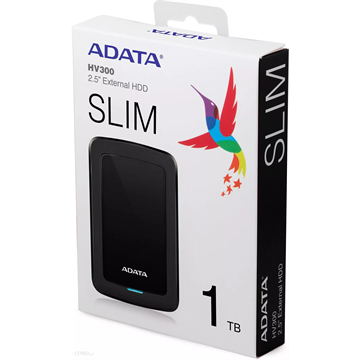 Hdd külső Adata 2,5" 1TB AHV300 USB3.1 fekete