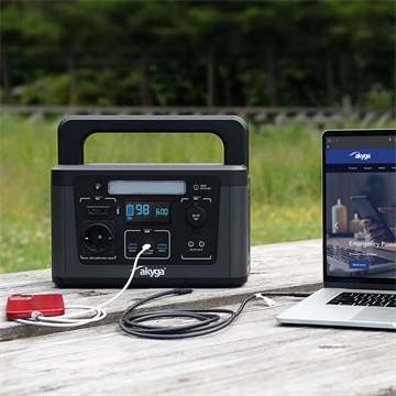 Hordozható erőmű, 600W, 461Wh, 3 USB port, 12V, LCD ( AK-PS-04 )