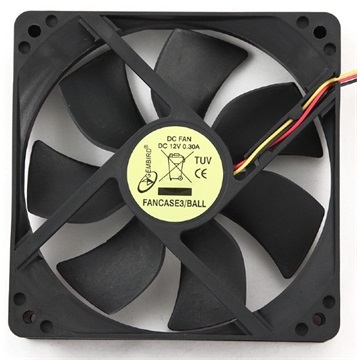 Hűtő ház Gembird 120x120x25MM fekete 3 vezeték (fancase) sikló csapágyas