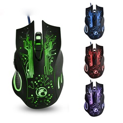 iMice  vezetékes optikai gamer egér X9, 2400DPI, USB, fekete