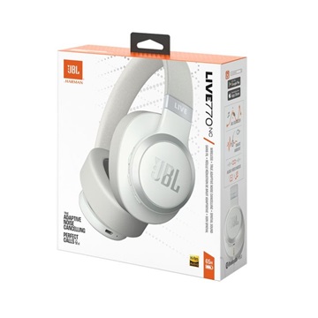 JBL LIVE 770NC Bluetooth vezeték nélküli fülhallgató, fehér, EU
