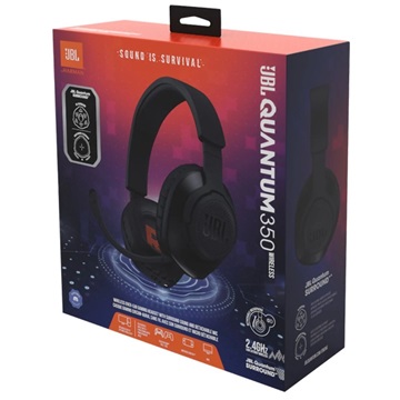 JBL Quantum 350 fejhallgató, vezeték nélküli gamer fejhallgatót mikrofonnal, fekete, EU