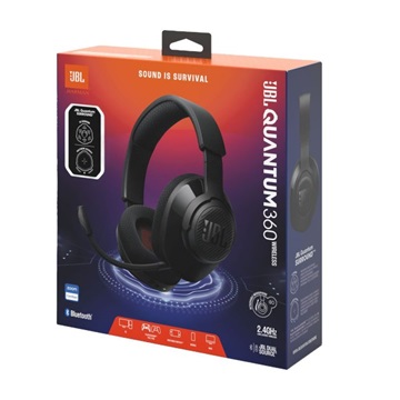 JBL Quantum 360 fejhallgató, vezeték nélküli gamer headset mikrofonnal, fekete, EU