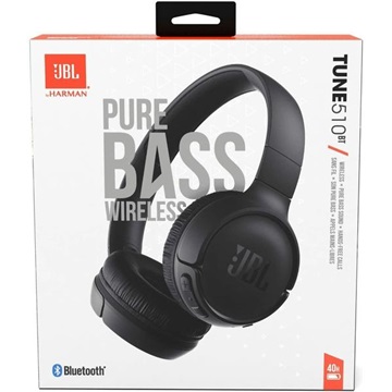 JBL Tune 510 Wireless On-Ear fejhallgató, fekete, EU
