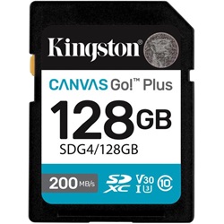 Memóriakártya SDXC 128GB Kingston Canvas Go Plus Gen4 200R C10 UHS-I U3 V30