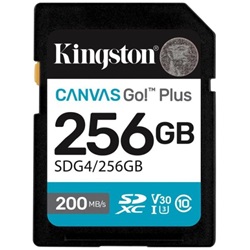 Memóriakártya SDXC 256GB Kingston Canvas Go Plus Gen4 200R C10 UHS-I U3 V30
