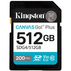 Memóriakártya SDXC 512GB Kingston Canvas Go Plus Gen4 200R C10 UHS-I U3 V30