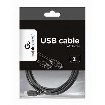 Kábel Usb 2.0 printerkábel 3 M Gembird (CCP-USB2-AMBM-10) fekete,prémium