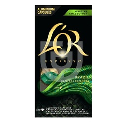 L`OR kávékapszula Brasil Nespresso kompatibilis 10 kapszula/doboz