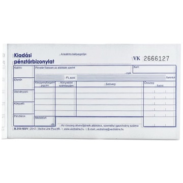 Kiadási pénztárbizonylat 25x2 -B.318-103/V