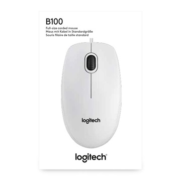Logitech egér B100 USB fehér
