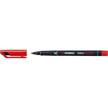 Marker alkoholos, 1 mm, Stabilo "OHPen M", piros
