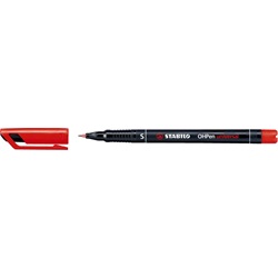 Marker alkoholos, 0,4 mm, Stabilo "OHPen S",piros