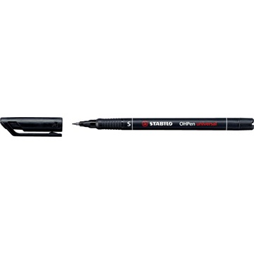 Marker alkoholos, 0,4 mm, Stabilo "OHPen S", fekete