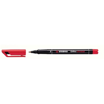 Marker alkoholos, 0,7 mm, Stabilo "OHPen F", piros