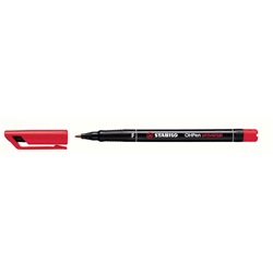 Marker alkoholos, 0,7 mm, Stabilo "OHPen F", piros