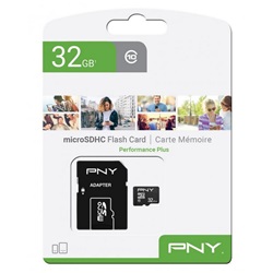 Memóriakártya Micro SDHC 32GB PNY Performance Plus Class 10
