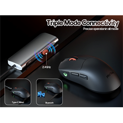 Meetion GW12 2,4G+Bluetooth+vezetékes gamer egér  (fekete)