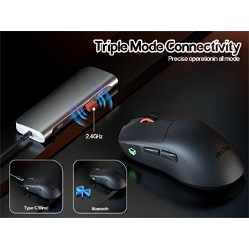 Meetion GW12 2,4G+Bluetooth+vezetékes gamer egér  (fekete)