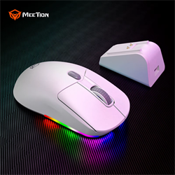 Meetion GW38 Vezetékes+2,4G+Bluetooth gamer egér töltődokkolóval  fehér