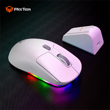 Meetion GW38 Vezetékes+2,4G+Bluetooth gamer egér töltődokkolóval  fehér