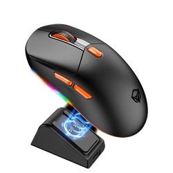 Meetion GW38 Vezetékes+2,4G+Bluetooth gamer egér töltődokkolóval  fekete