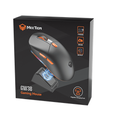 Meetion GW38 Vezetékes+2,4G+Bluetooth gamer egér töltődokkolóval  fekete