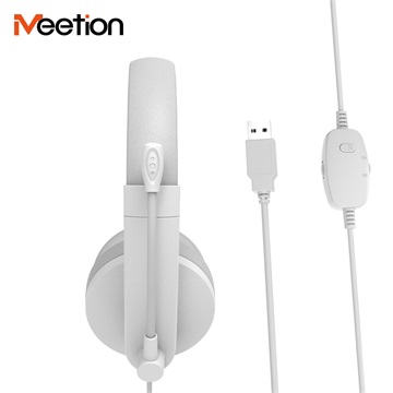 Meetion HP003U USB mikrofonos fejhallgató fehér