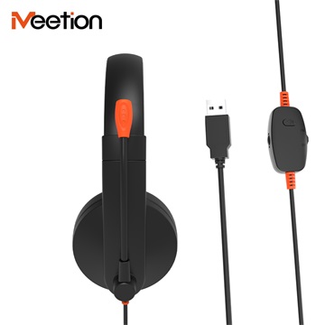 Meetion HP003U USB mikrofonos fejhallgató fekete