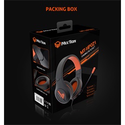 Meetion MT-HP021 gamer fejhallgató Black/Orange 3,5 mm Jack+USB
