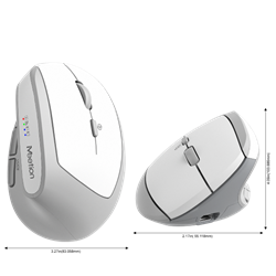 Meetion ergonómikus egér  BTM008 2,4G+Bluetooth  White