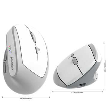 Meetion ergonómikus egér  BTM008 2,4G+Bluetooth  White