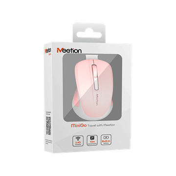 Meetion wireless egér MiniGo 2.4 Ghz wireless egér pink