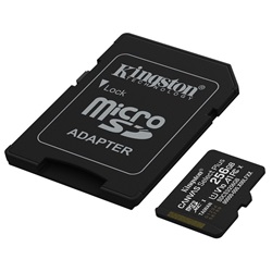 Memóriakártya Micro SDXC 256GB Kingston Canvas Select Plus Gen3 Class 10 UHS-1 A1 V10 + Adaprer