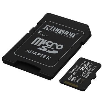 Memóriakártya Micro SDXC 256GB Kingston Canvas Select Plus Gen3 Class 10 UHS-1 A1 V10 + Adaprer