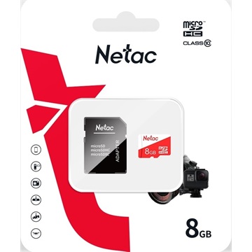 Memóriakártya Micro SDHC 8GB Netac P500 Eco + Adapter Class 10 (H)