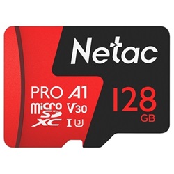 Memóriakártya Micro SDXC 128GB Netac P500 Extreme Pro + Adapter UHS-1 U3 V30 (H)