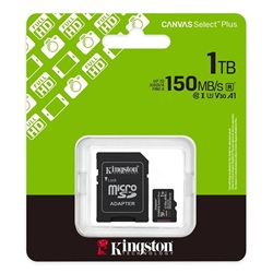 Memóriakártya Micro SDXC 1TB Kingston Canvas Select Plus Gen3 Class 10 UHS-1 A1 V10 + Adaprer