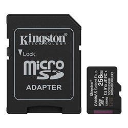 Memóriakártya Micro SDXC 256GB Kingston Canvas Select Plus Gen3 Class 10 UHS-1 A1 V10 + Adaprer