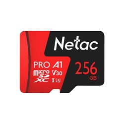 Memóriakártya Micro SDXC 256GB Netac P500 Extreme Pro + SD adapter (UHS-1 U3 V30) (H)