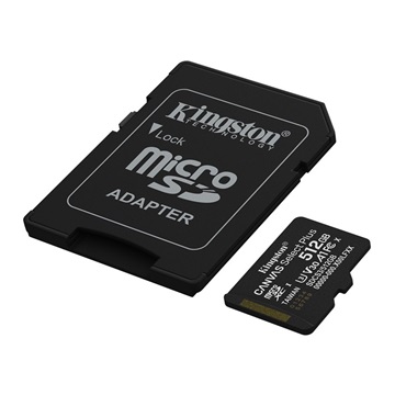 Memóriakártya Micro SDXC 512GB Kingston Canvas Select Plus Gen3 Class 10 UHS-1 A1 V10 + Adaprer