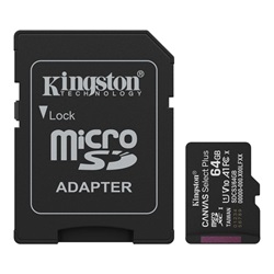 Memóriakártya Micro SDXC 64GB Kingston Canvas Select Plus Gen3 Class 10 UHS-1 A1 V10 + Adaprer