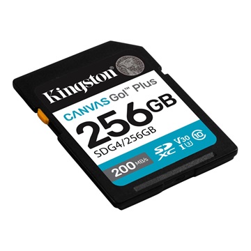 Memóriakártya SDXC 256GB Kingston Canvas Go Plus Gen4 200R C10 UHS-I U3 V30